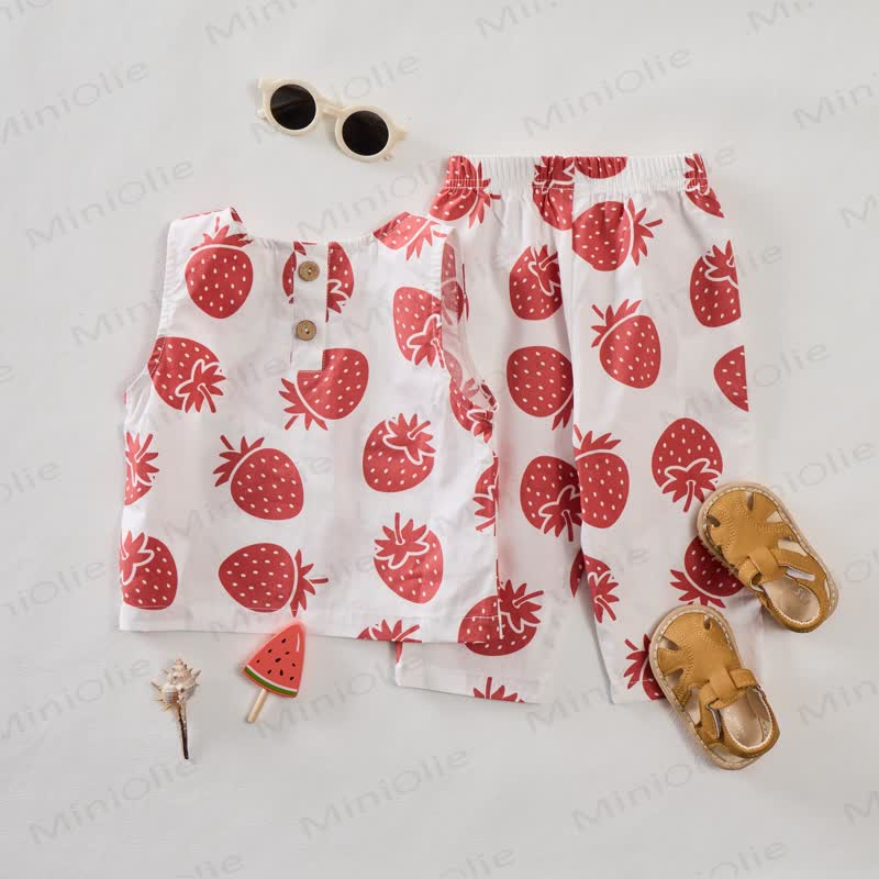 Baby 2-Piece Strawberry Sleeveless Set - image 2
