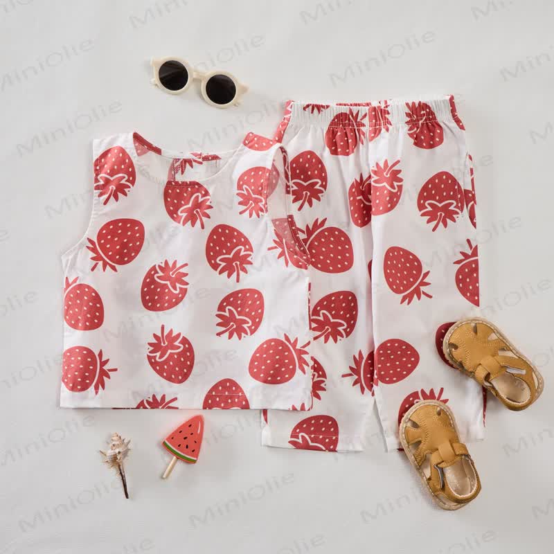 Baby 2-Piece Strawberry Sleeveless Set - image 3