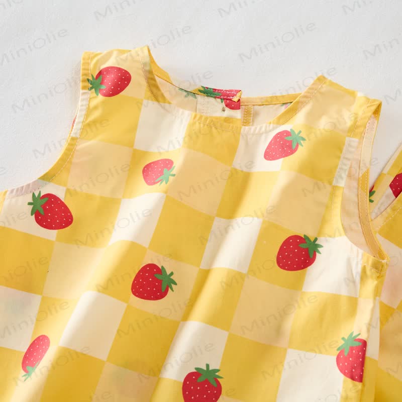Baby 2-Piece Strawberry Plaid Sleeveless Set - image 4