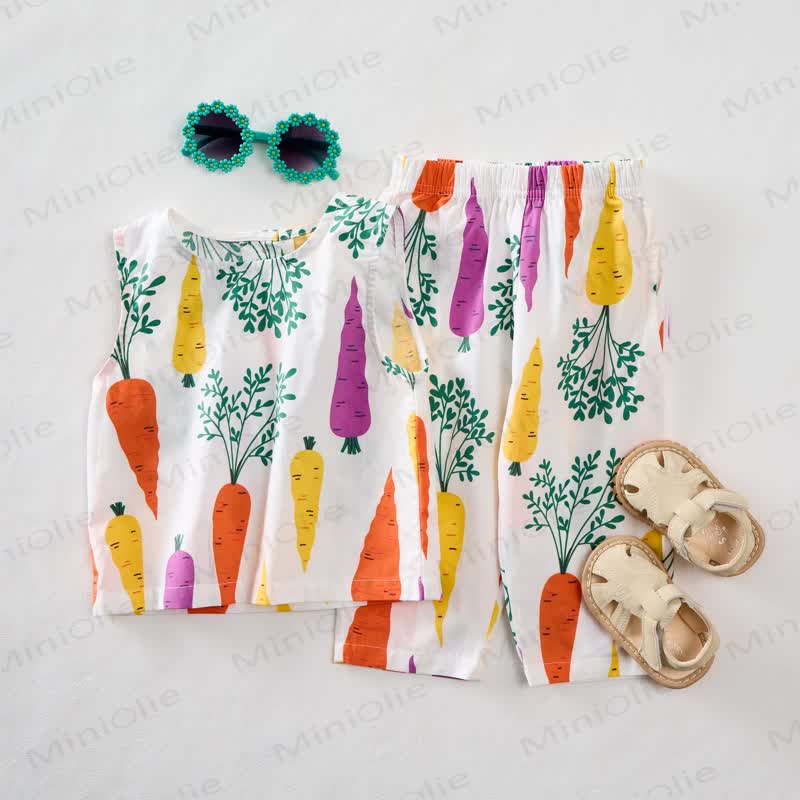 Baby 2-Piece Carrot Beige Sleeveless Set - image 2