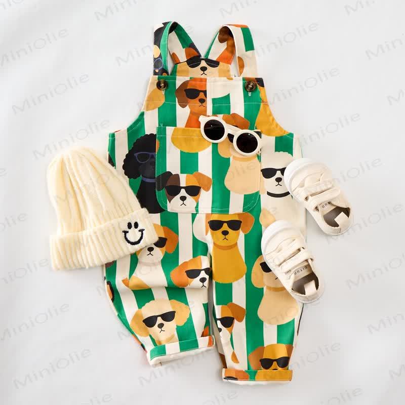 Baby Toddler Puppy Striped Overalls  - image 4