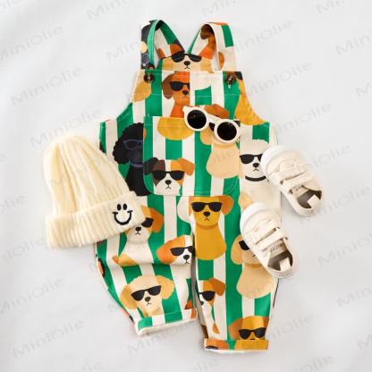 Baby Toddler Puppy Striped Overalls  - image 4