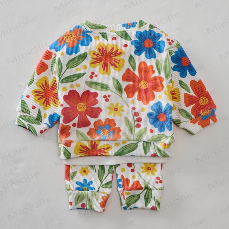 Baby Colorful Flower Waffle 2-piece Set - image 3