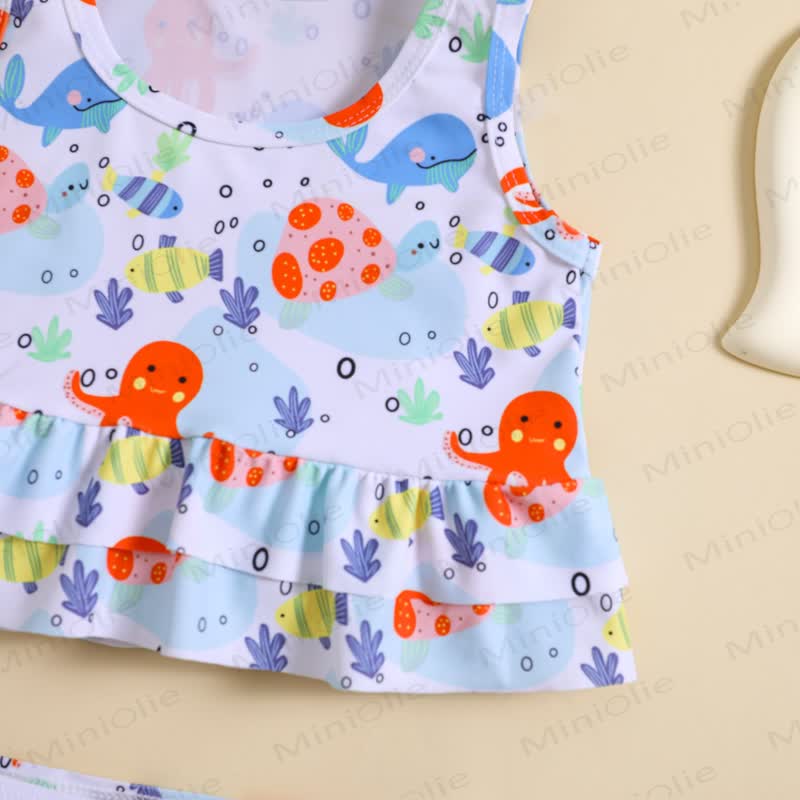 Toddler Girl Ocean Print 2pcs Swimsuit - image 4