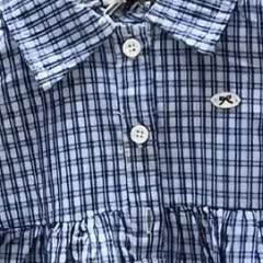 Toddler Girl Gingham Blue Top and Denim Pants Set - image 2