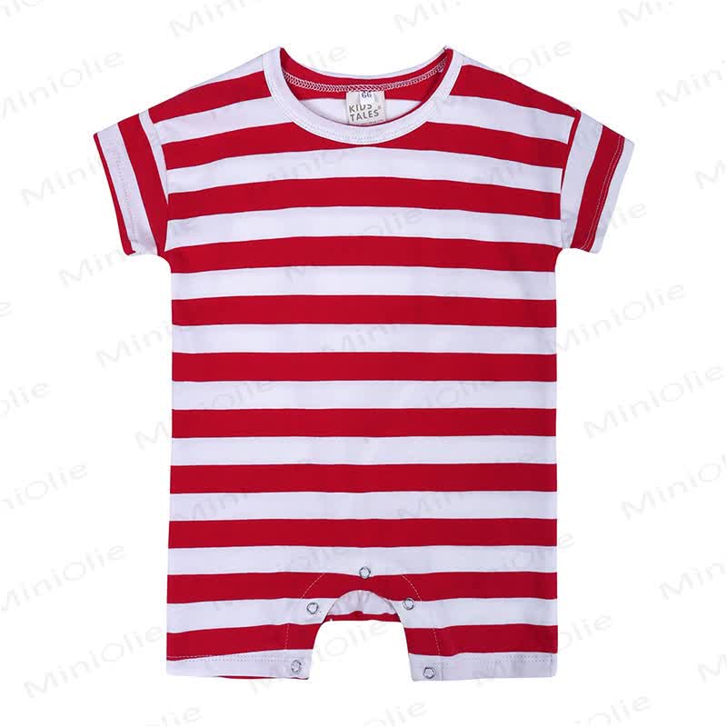 Baby Summer Striped Romper - White&Red - 18-24M - image 1