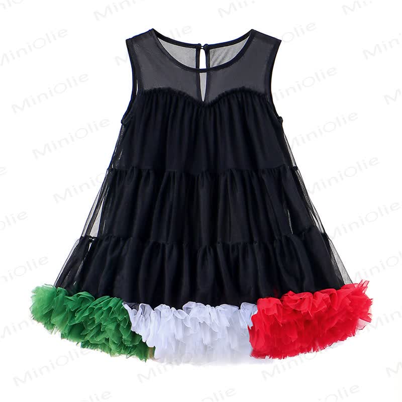 Toddler Girl Nylon Sleeveless Bubble Dress - Black - 6-7T - image 3