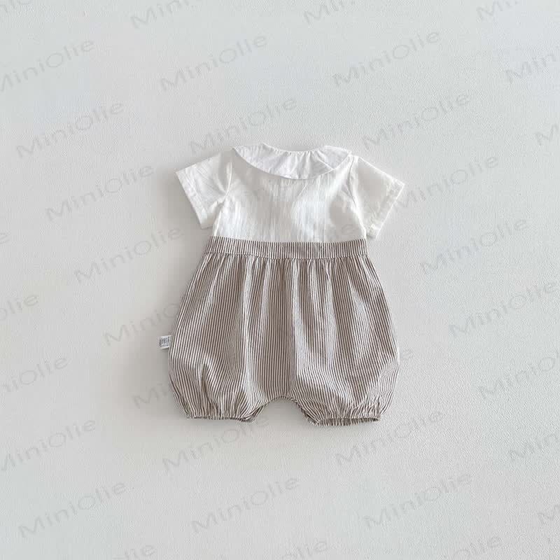 Baby Bow Tie Striped Romper - image 3