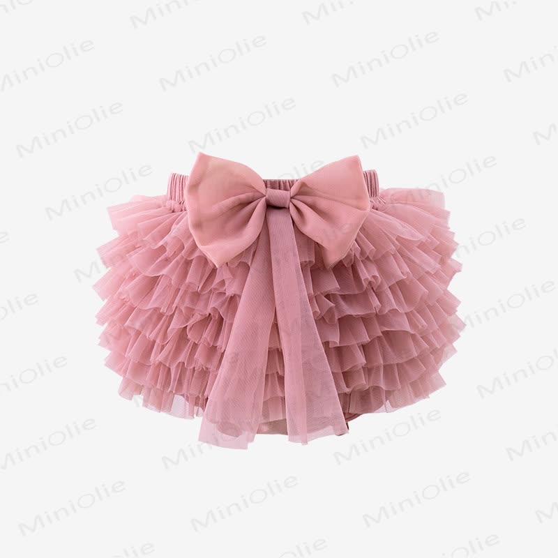 Toddler Girl Bow Tulle Bubble Dress - Pink - 4-5T - image 1
