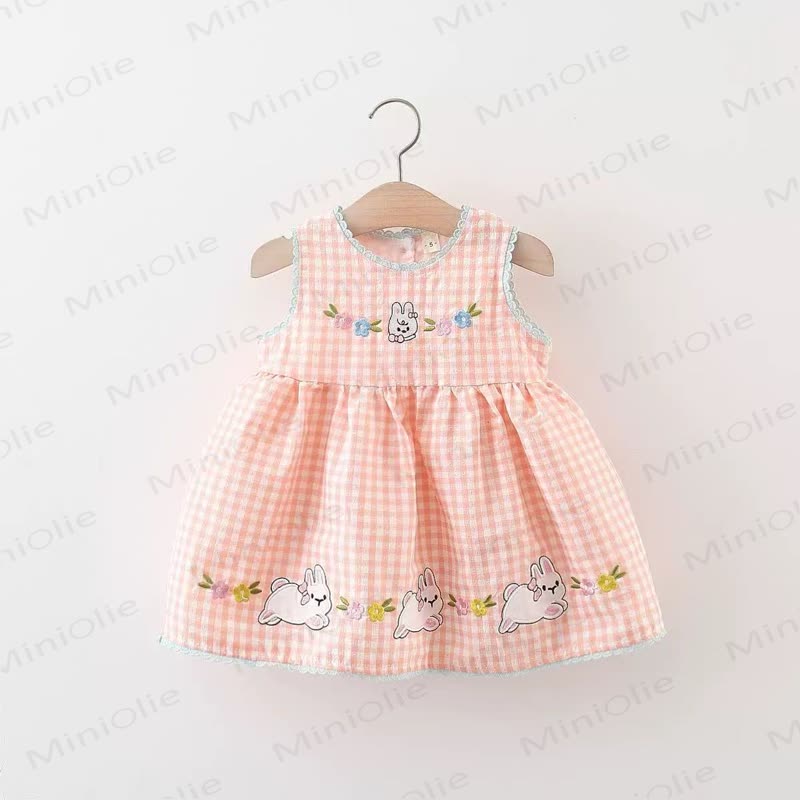Toddler Girl Pink or Yellow Gingham Cotton Aline Dress - Pink - 4-5T - image 2