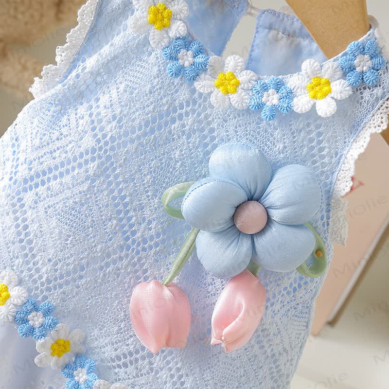 Baby Girls Daisy Lace Sunflower Print Romper Dress - image 4