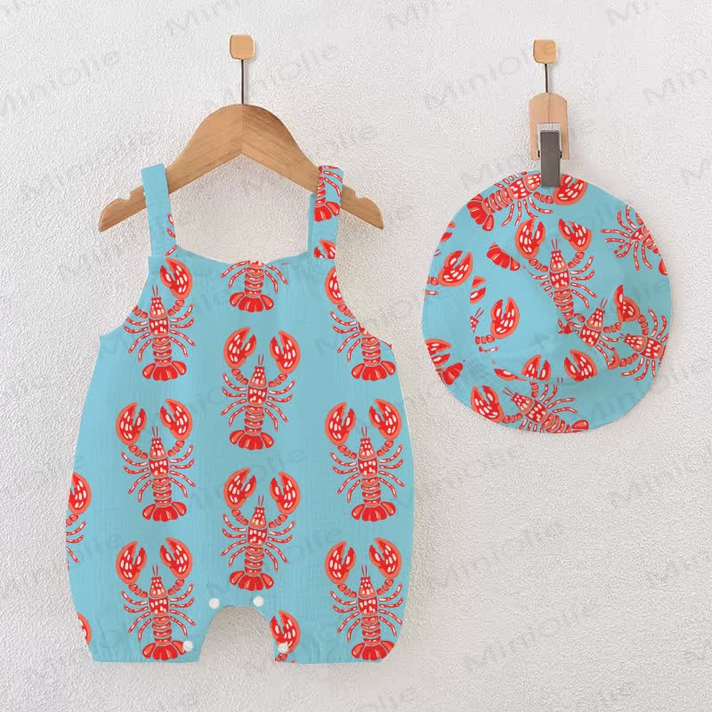 Baby Lobster Blue Romper with Hat - Blue - 18-24M - image 1