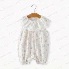 Baby Floral Ruffle Sleeveless Romper - Purple - 18-24M - image 2