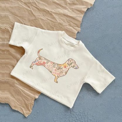 Baby Daschund Summer Casual T-Shirt - White - 2-3T - image 2