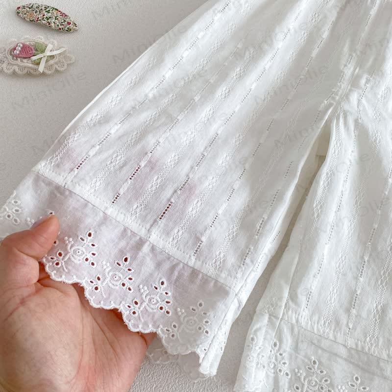 Baby Toddler Girls Cherry Print Puff Sleeve Top or Lace Solid White Pants - image 10