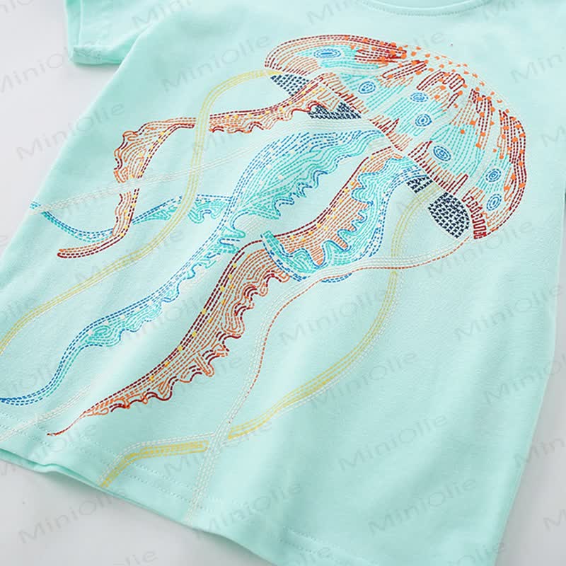 Toddler Girl Jellyfish Pattern Luminous T-shirt - image 4
