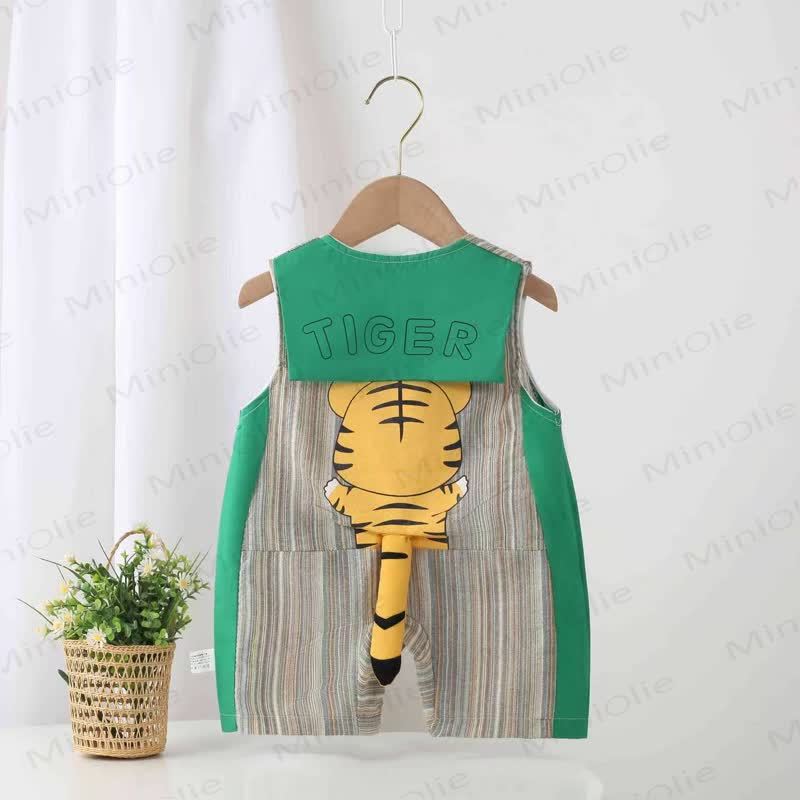 TIGER Baby Striped Three-dimensional Tail Sleeveless Romper - image 2