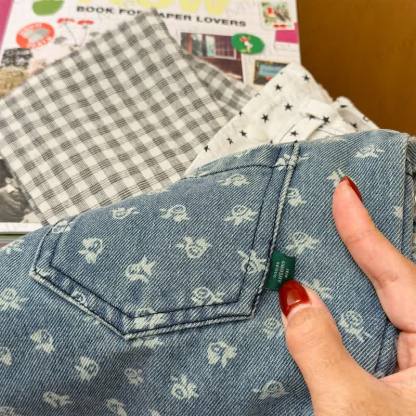 Toddler Summer Cotton Floral Print Denim Pants - image 4