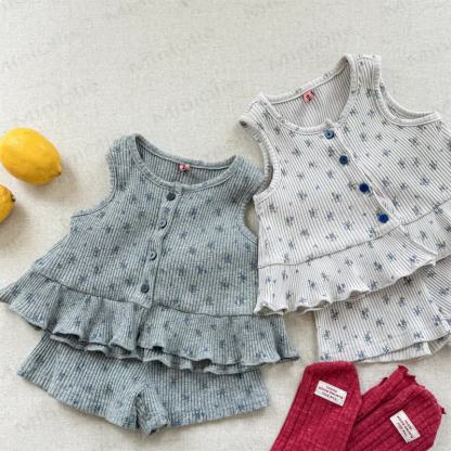 Toddler Girl Cotton Ribbed Tank Top and Shorts Set - image 1