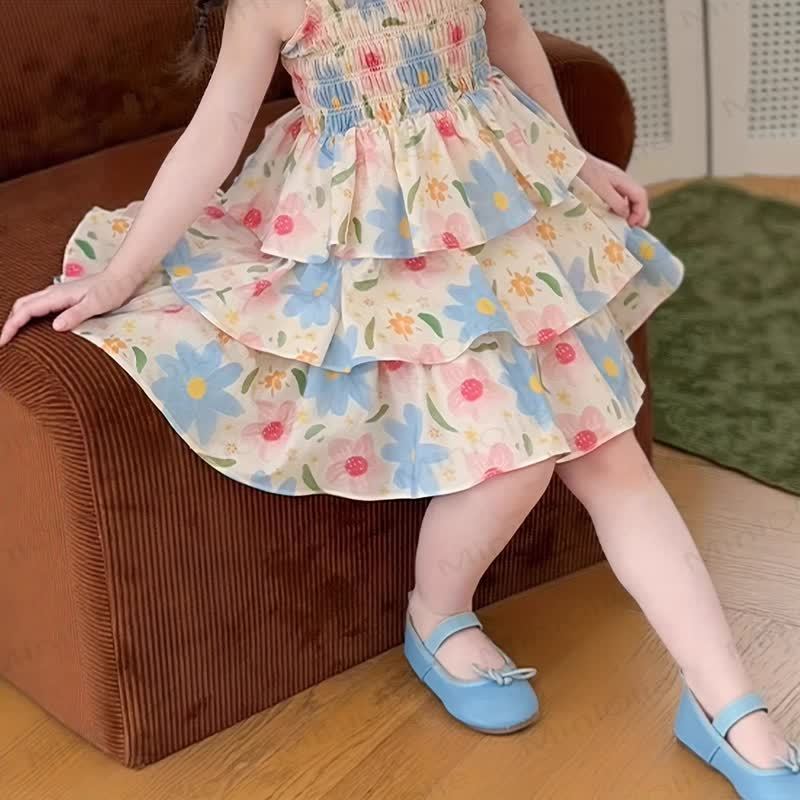 Toddler Girls Floral Print Sleeveless Dress - image 4