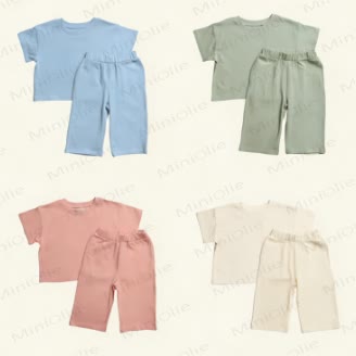 Baby Toddler Solid Color Tee and Pants Set - image 1