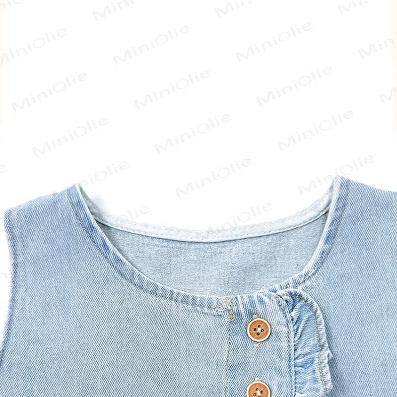 Toddler Kid Girls Lace Sleeveless Top and Pants Denim Set - image 3