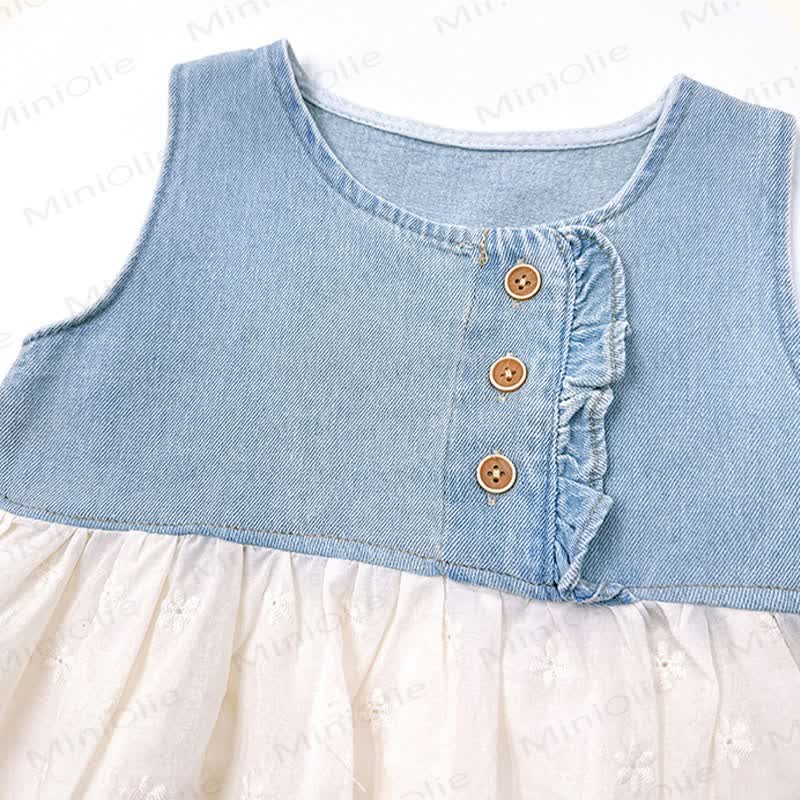 Toddler Kid Girls Lace Sleeveless Top and Pants Denim Set - image 2