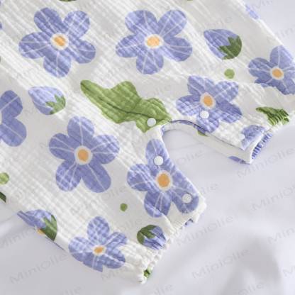 Baby Flower & Strawberry White Romper with Hat - image 4