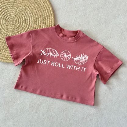 JUST ROLL WITH IT Baby Insect Summer Casual T-Shirt - Brick Red - 2-3T - image 2
