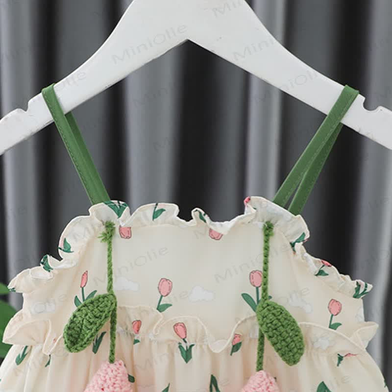 Baby Toddler Girls Tulip Print Cotton Sleeveless Dress - image 3