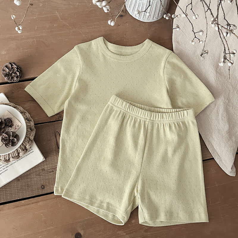 Toddler Kid Cotton Tee and Pants Pajama Set - Yellow - 10-11T - image 4