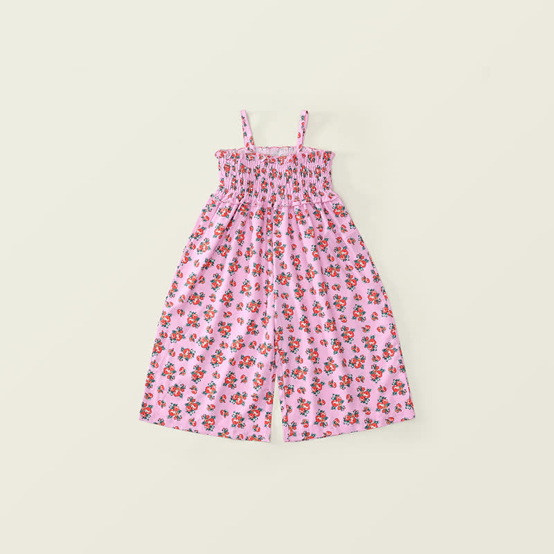 Toddler Girl Smocked Floral Polyester Spaghetti Strap Dress - Pink - 8-9T - image 1