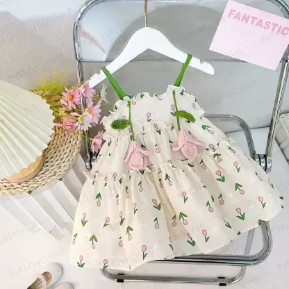 Baby Toddler Girls Tulip Print Cotton Sleeveless Dress - image 1