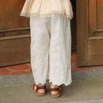 Toddler Girl Lace Embroidered Pants - image 2