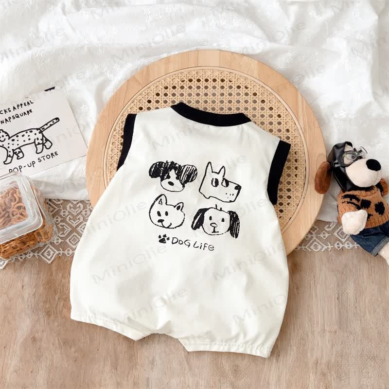 DOG Baby Beige Sleeveless Romper - image 2