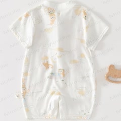 Baby Monkey Print Summer Romper - image 2