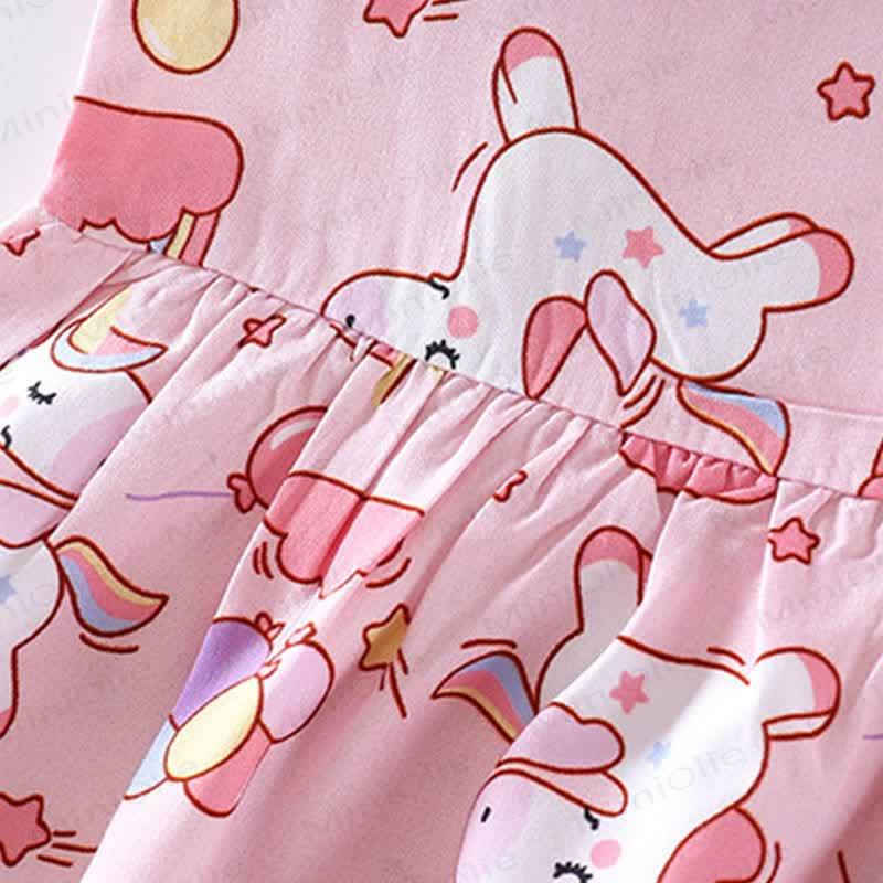 Toddler Girls Animal Rainbow Bow Sleeveless Dress - image 9