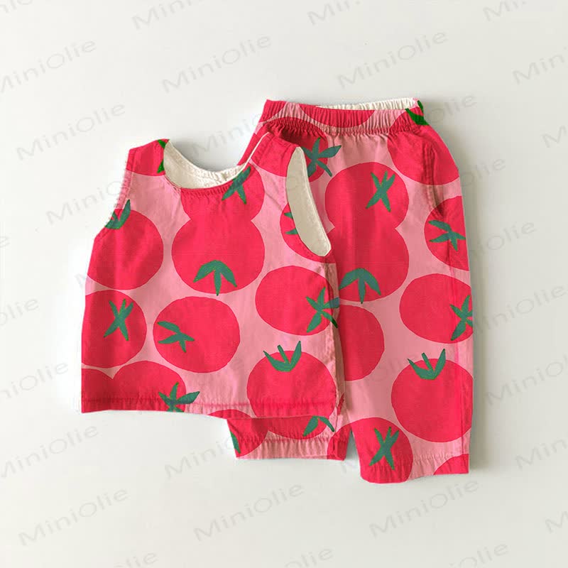 Baby Toddler Tomato Pink Sleeveless 2-piece Set - Pink - 5-7T - image 1