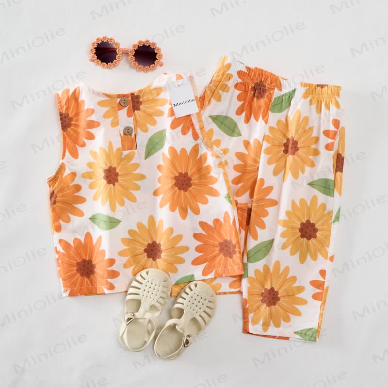 Baby Toddler Sunflower Sleeveless 2-piece Set - image 3
