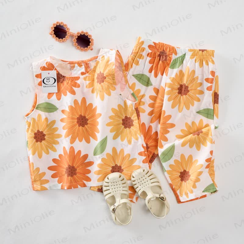 Baby Toddler Sunflower Sleeveless 2-piece Set - image 2