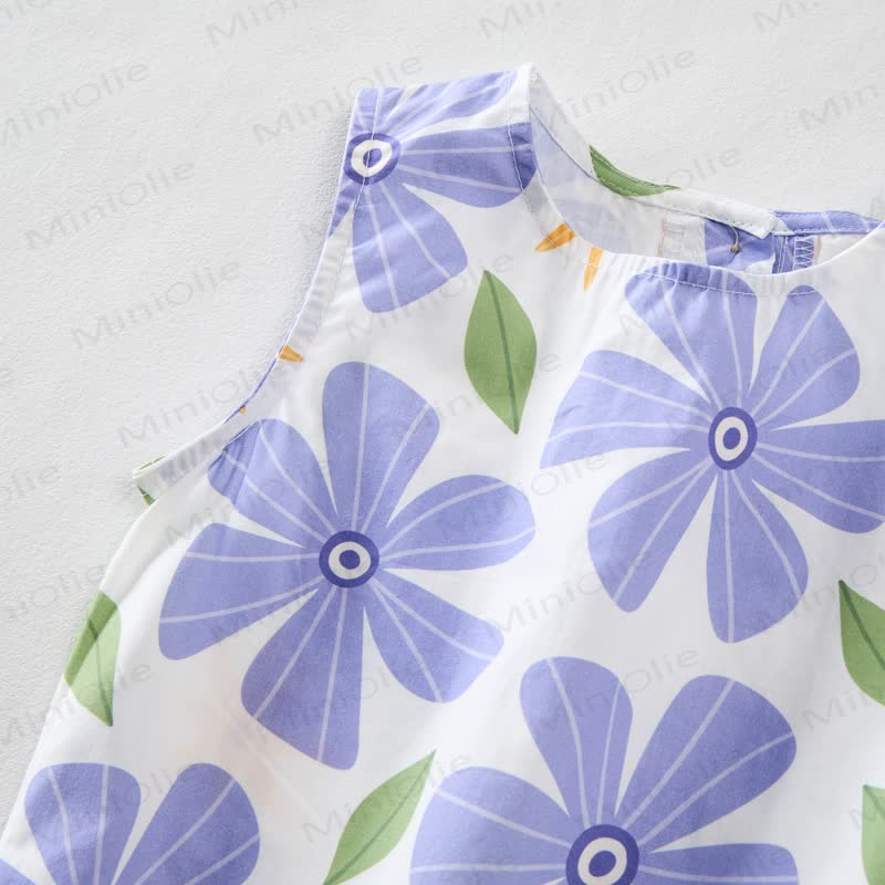 Baby Toddler Blue Flower Sleeveless 2-piece Set - image 5