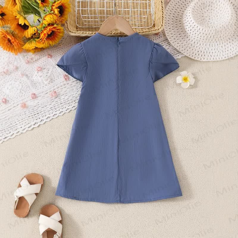 Toddler Girls 3D Yellow Flower A Line Dress - image 4