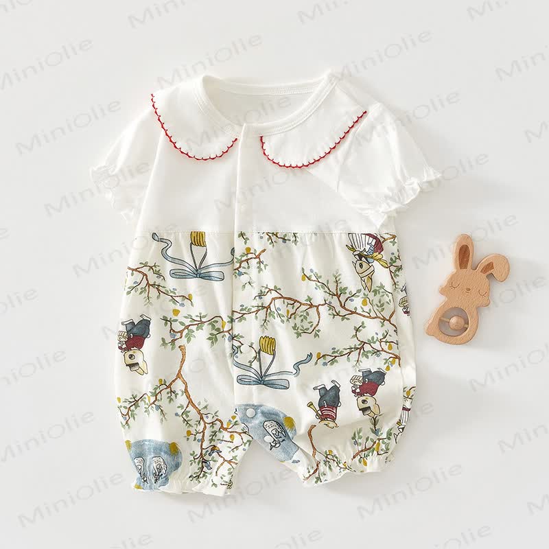 Baby Rabbit Peter Pan Collar Romper - White Pear&Rabbit - 18-24M - image 1