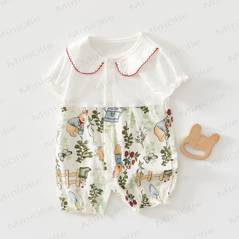 Baby Rabbit Peter Pan Collar Romper - White Berry&Rabbit - 18-24M - image 2