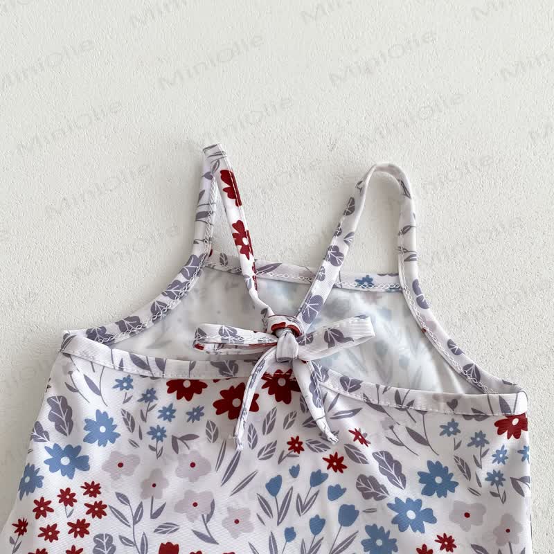 Baby Floral Ruffle One-piece Swimsuit With Hat - image 4