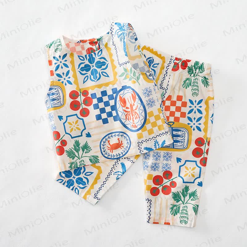 Baby Toddler Summer Italian Elements Sleeveless 2-piece Set - image 2