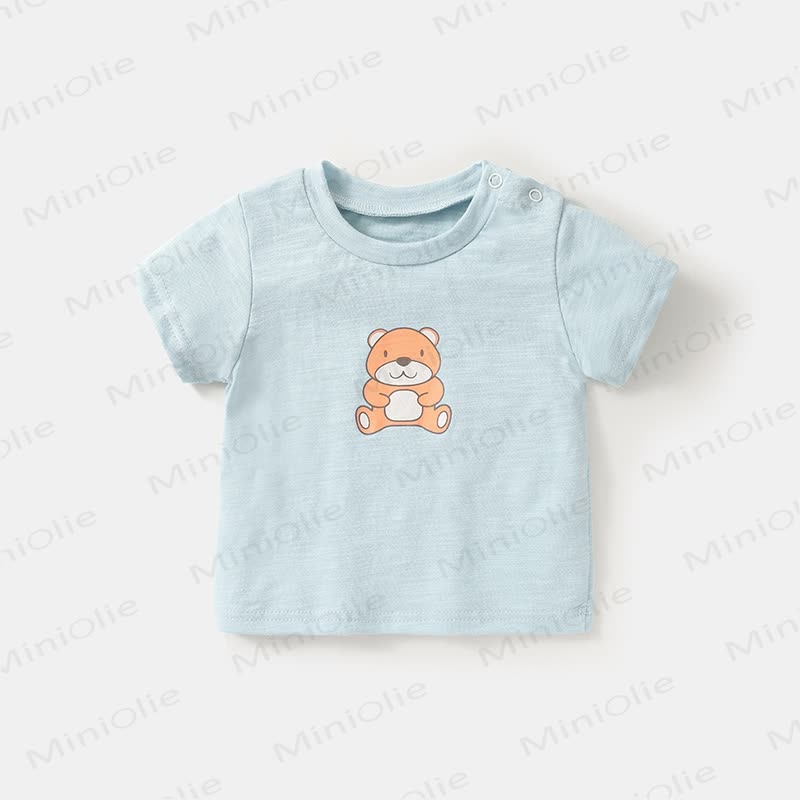 Baby Boy Bear Pattern T-shirt - Blue - 3-4T - image 4