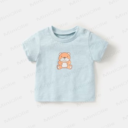 Baby Boy Bear Pattern T-shirt - Blue - 3-4T - image 4