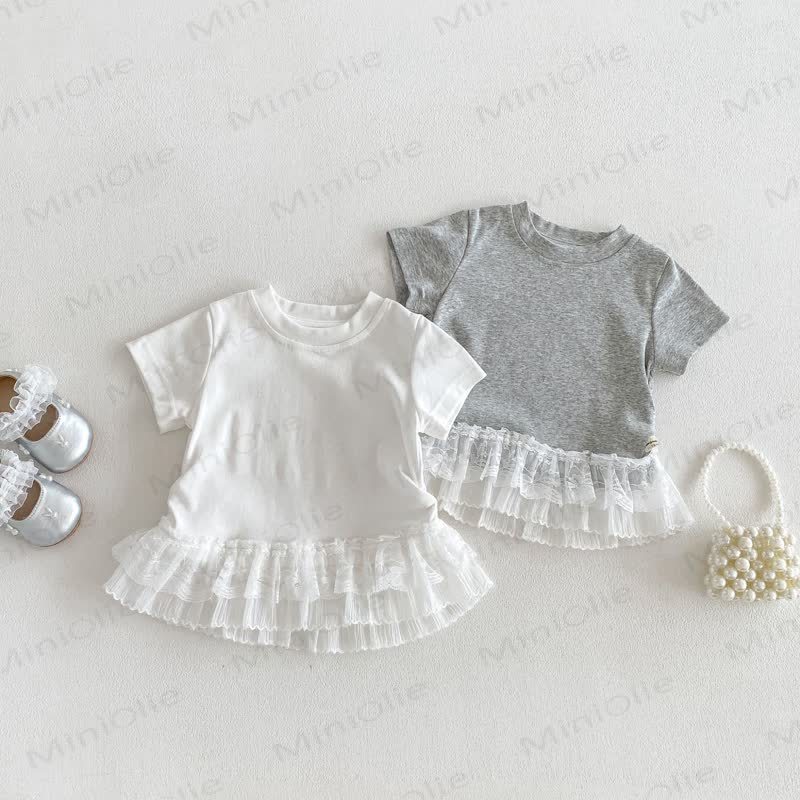 Baby Girl Lace Spliced T-Shirt - image 1