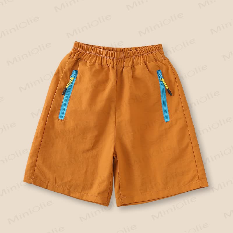 Toddler Kid Boys Solid Color Nylon Shorts - Orange - 10-11T - image 2